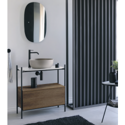 Έπιπλο Scarabeo Laila 75 / Hi-Box 27031512-NROP4189 Pearl (Λευκό Ματ) / Rovere Χωρίς Νιπτήρα (Χωρίς οπή Μπαταρίας)